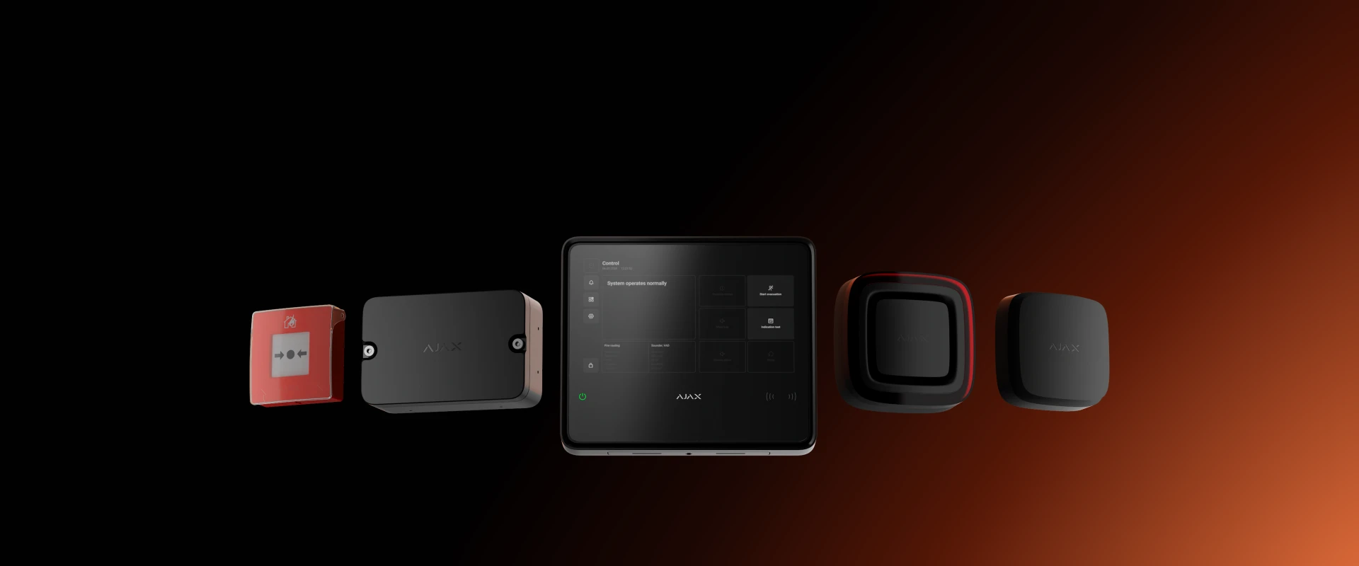 Ajax EN 54 wireless fire alarm range in black