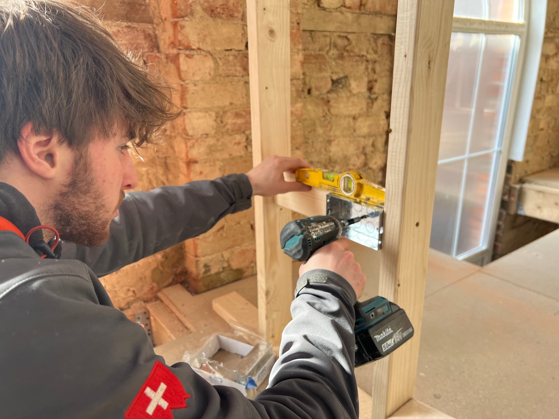 Swiss Electrical on the job — first fix on a refurbishment