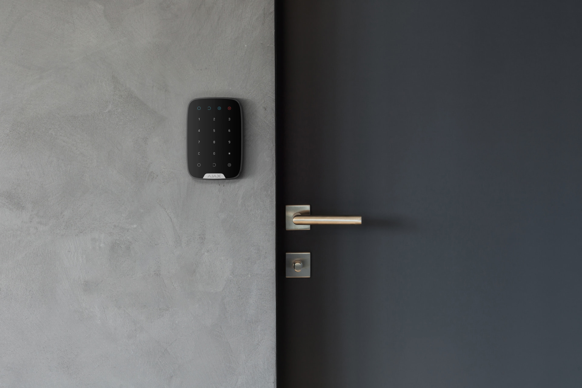 Ajax KeyPad mounted beside a front door